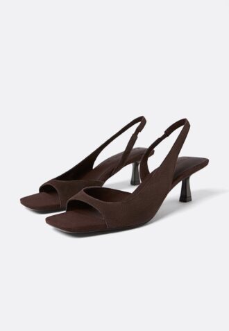 Leder-Sandaletten mit hohem Absatz