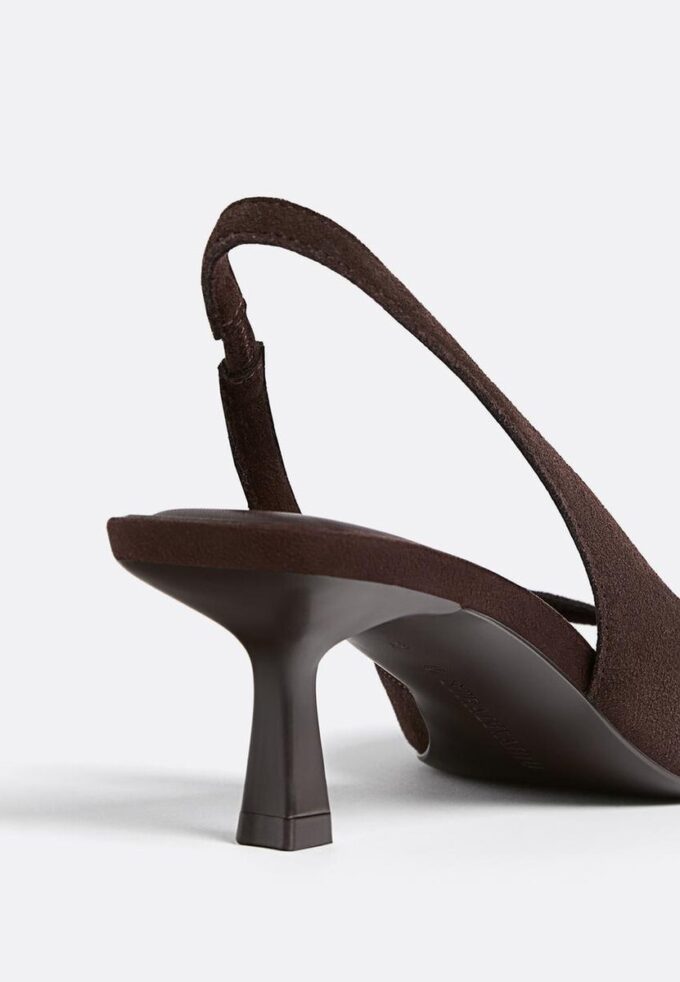 Leder-Sandaletten mit hohem Absatz