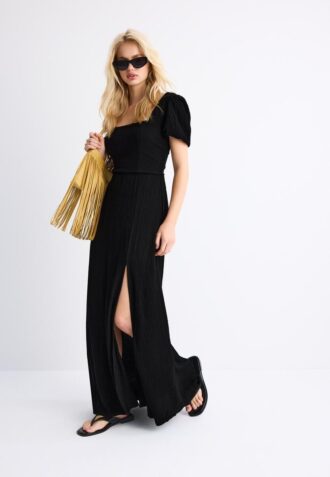 Lockeres Maxikleid mit gekreuztem Rücken Lockeres Maxikleid mit gekreuztem Rücken