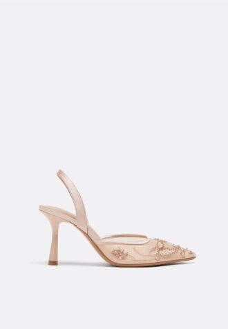 Mesh-Absatzschuhe mit Strass