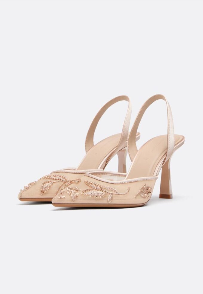 Mesh-Absatzschuhe mit Strass Mesh-Absatzschuhe mit Strass