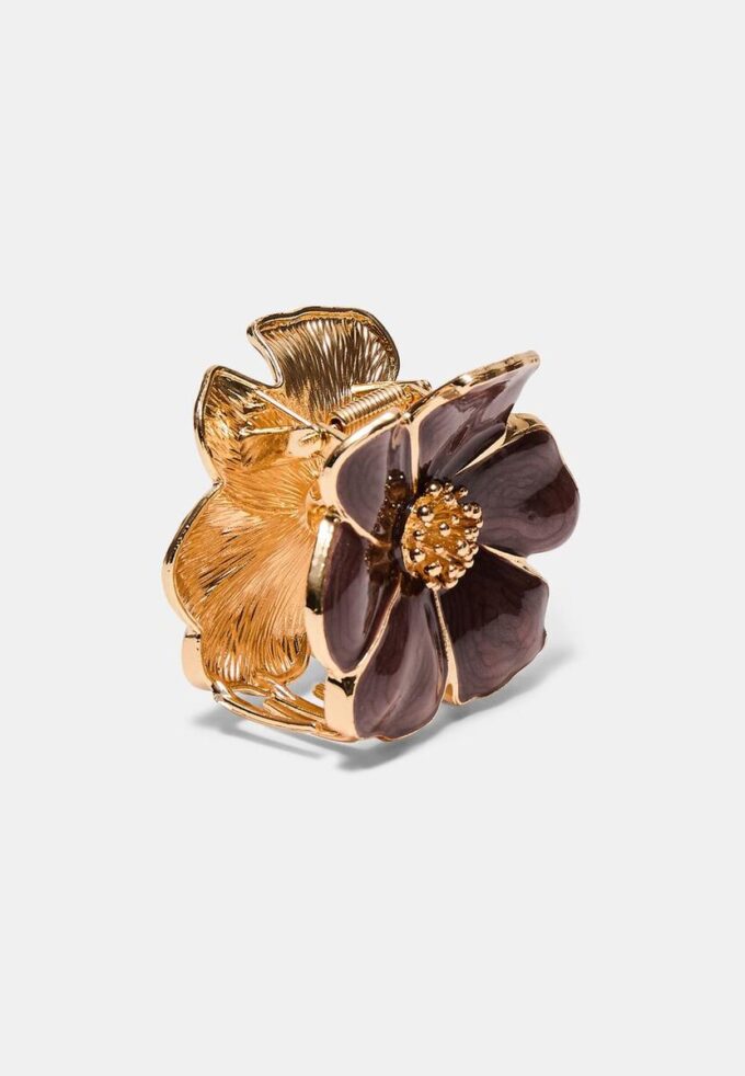 Metallic-Blumen-Haarspange