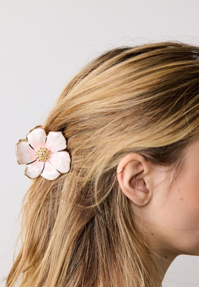 Metallic-Blumen-Haarspange