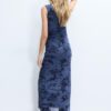 Midi-Kleid aus Tüll mit Qipao-Ausschnitt Midi-Kleid aus Tüll mit Qipao-Ausschnitt