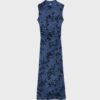 Midi-Kleid aus Tüll mit Qipao-Ausschnitt Midi-Kleid aus Tüll mit Qipao-Ausschnitt