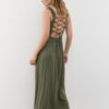 Midi-Kleid mit gekreuztem Rücken im Leinen-Look Midi-Kleid mit gekreuztem Rücken im Leinen-Look