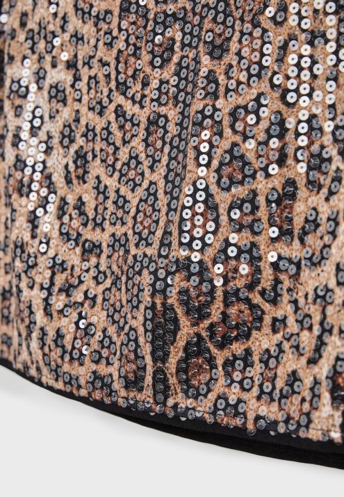 Mini-Skort mit Pailletten im Animal-Print Mini-Skort mit Pailletten im Animal-Print