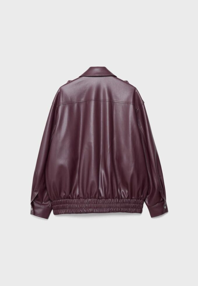 Oversize-Bikerjacke in Lederoptik Oversize-Bikerjacke in Lederoptik