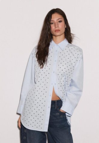 Oversize-Hemd mit Nieten