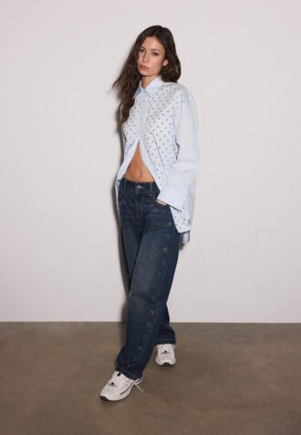 Oversize-Hemd mit Nieten