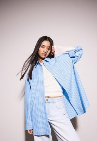 Oversize-Hemd mit Streifen