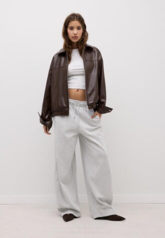 Oversize-Jacke in Lederoptik
