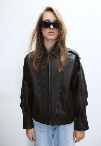 Oversize-Lederjacke