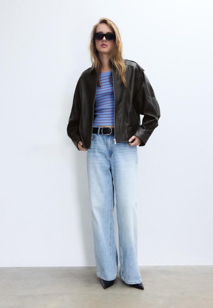 Oversize-Lederjacke Oversize-Lederjacke