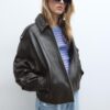 Oversize-Lederjacke Oversize-Lederjacke