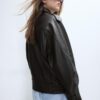 Oversize-Lederjacke Oversize-Lederjacke