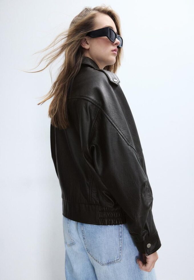 Oversize-Lederjacke Oversize-Lederjacke