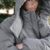 Oversize-Steppjacke mit Kapuze
