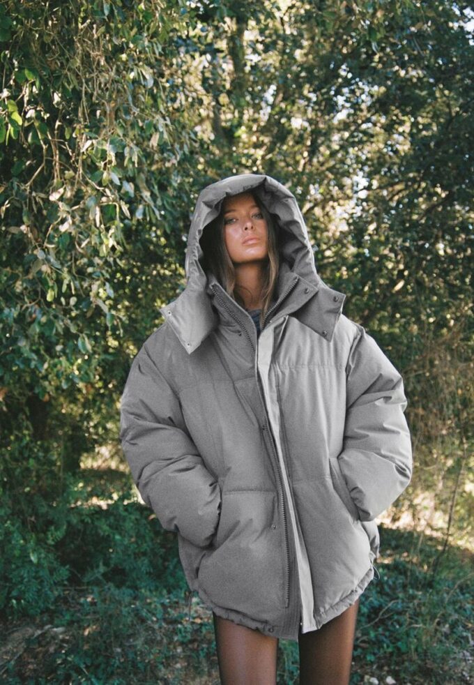 Oversize-Steppjacke mit Kapuze