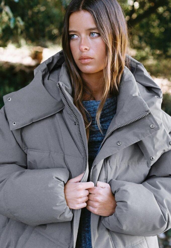 Oversize-Steppjacke mit Kapuze