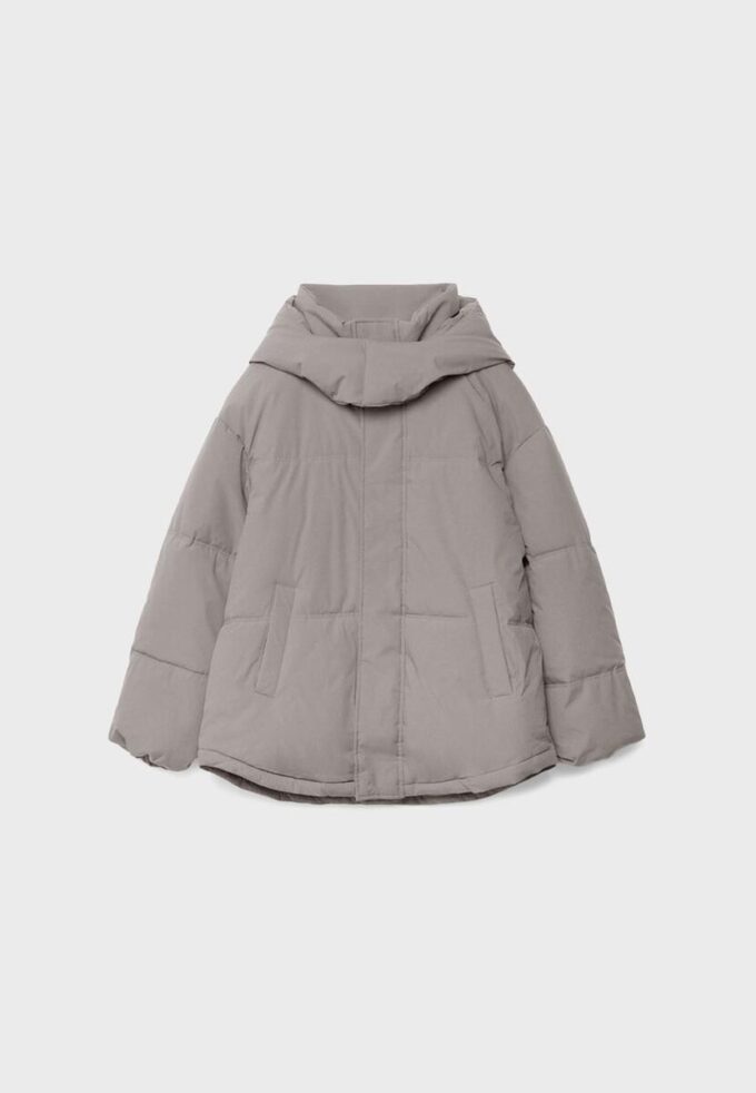 Oversize-Steppjacke mit Kapuze