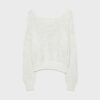 Pullover aus Mesh-Strick mit U-Boot-Ausschnitt