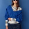 Pullover mit V-Ausschnitt und Fledermausärmeln Pullover mit V-Ausschnitt und Fledermausärmeln