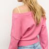 Pullover mit V-Ausschnitt und Fledermausärmeln