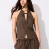 Qipao-Halter-Oberteil mit Knöpfen