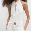 Qipao-Halter-Oberteil mit Knöpfen