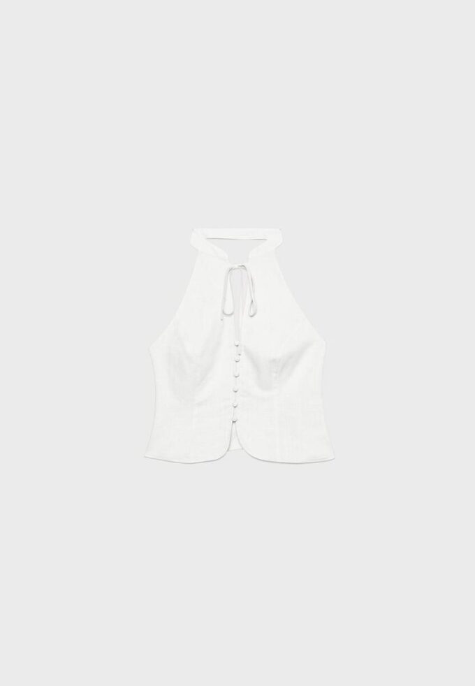 Qipao-Halter-Oberteil mit Knöpfen