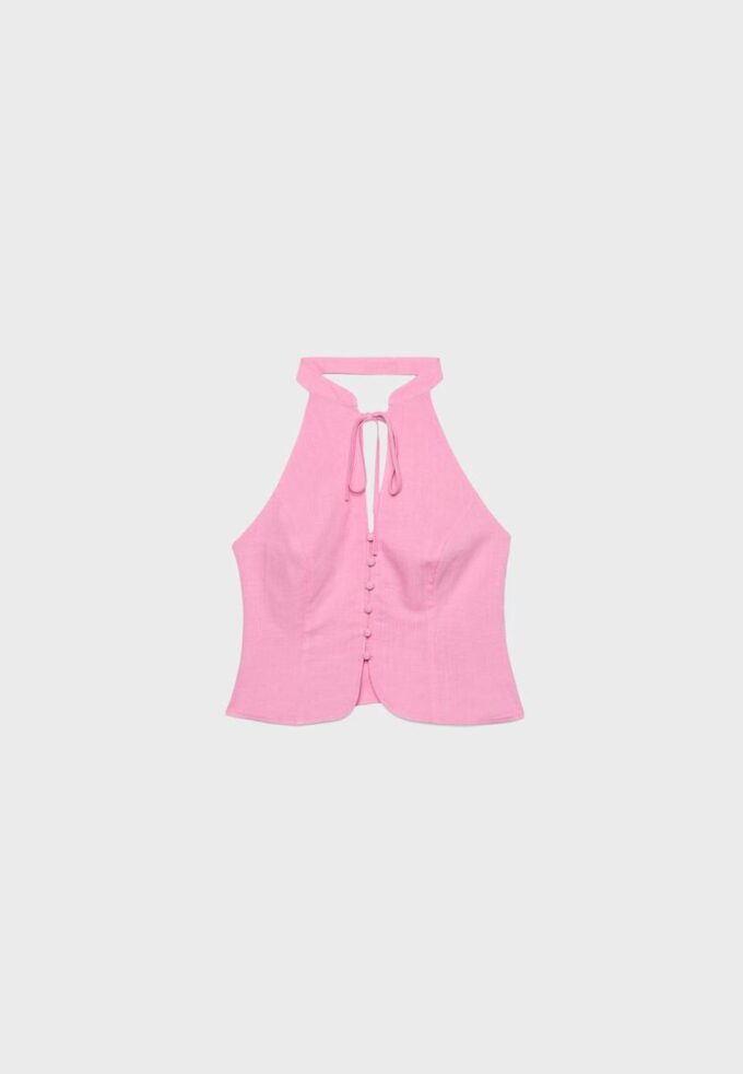 Qipao-Halter-Oberteil mit Knöpfen