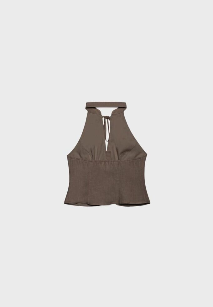 Qipao-Halter-Oberteil mit Knöpfen