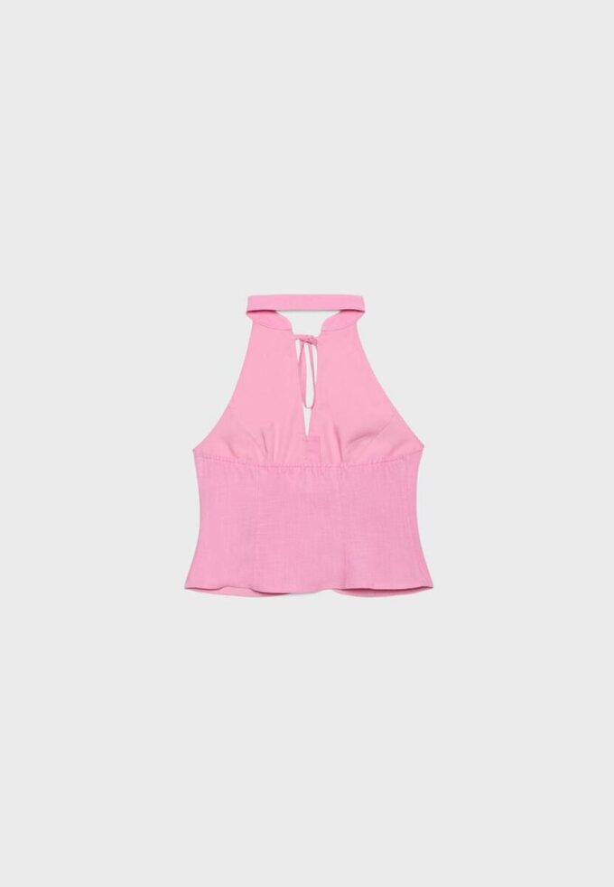 Qipao-Halter-Oberteil mit Knöpfen