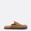 Rückenfreie Leder-Loafer-Clogs