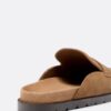 Rückenfreie Leder-Loafer-Clogs
