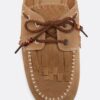 Rückenfreie Leder-Loafer mit Anhängern