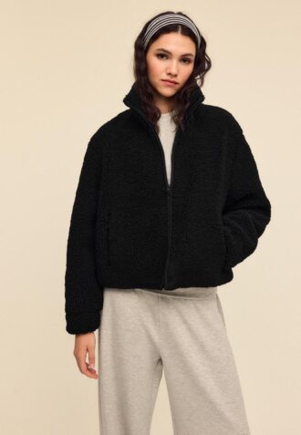 Reißverschlussjacke mit Kunstfellfutter