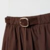 Ärmelloses Midikleid aus zwei Materialien mit Gürtel