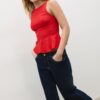 Ärmelloses Peplum-Oberteil