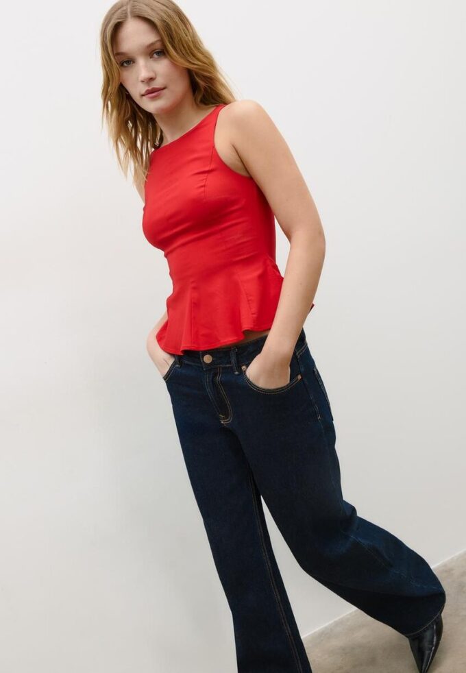 Ärmelloses Peplum-Oberteil