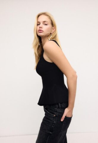 Ärmelloses Peplum-Oberteil