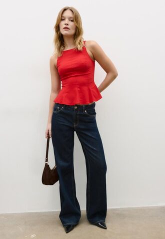 Ärmelloses Peplum-Oberteil
