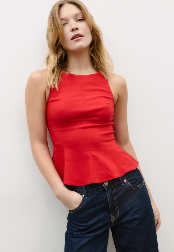 Ärmelloses Peplum-Oberteil