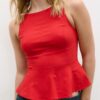 Ärmelloses Peplum-Oberteil