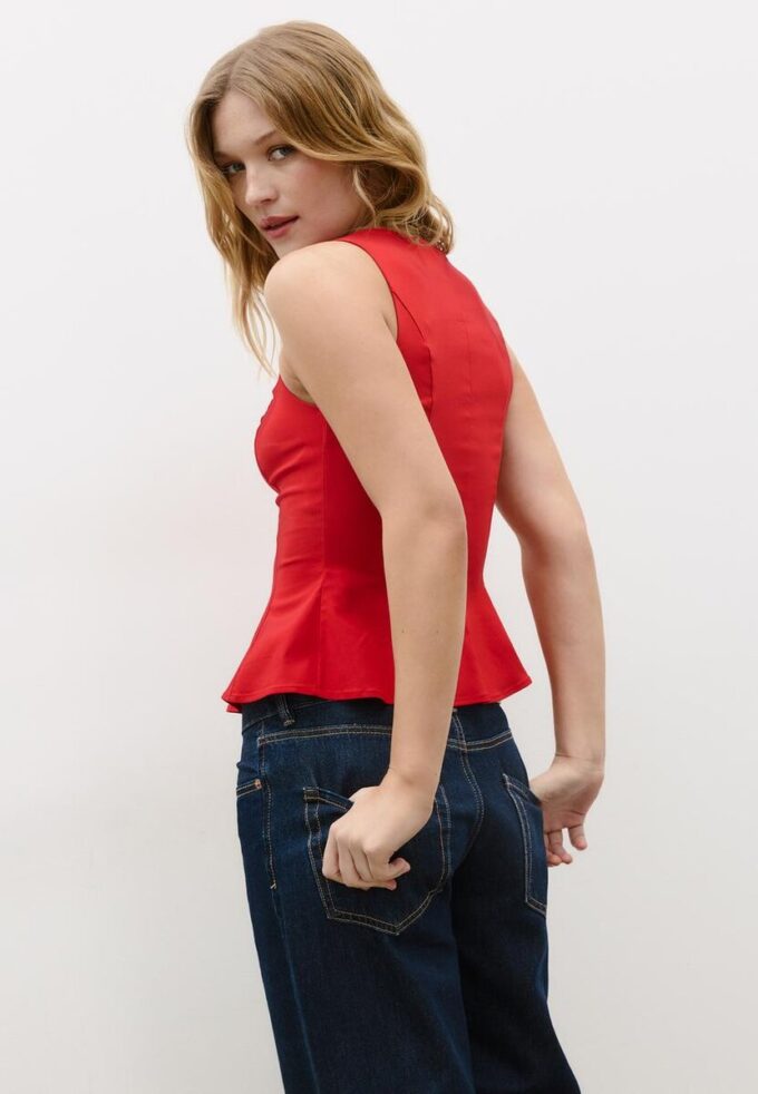 Ärmelloses Peplum-Oberteil