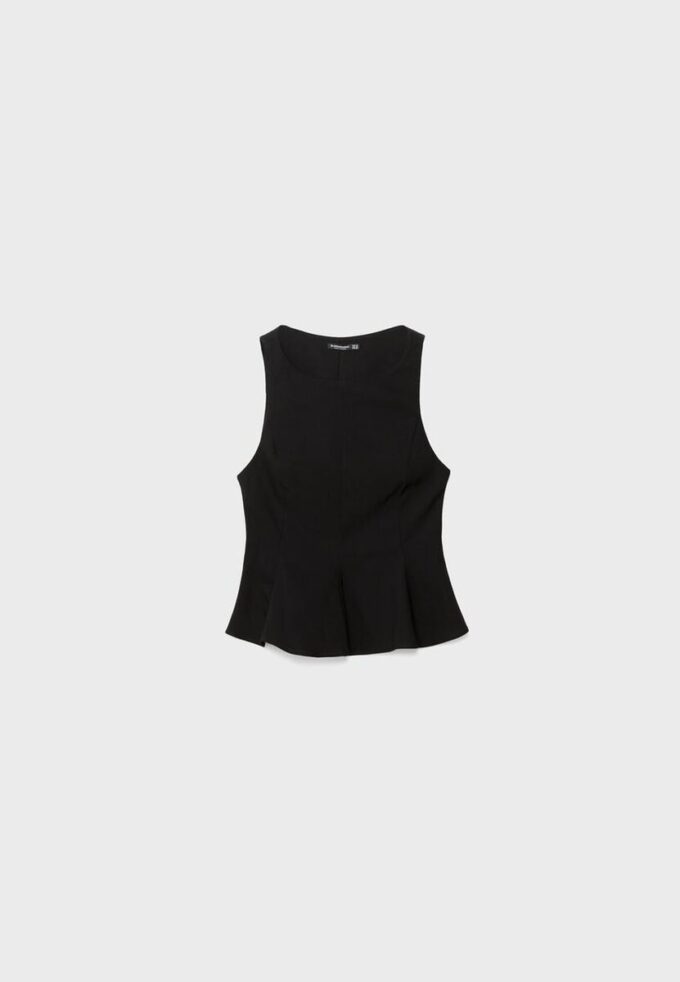 Ärmelloses Peplum-Oberteil Ärmelloses Peplum-Oberteil