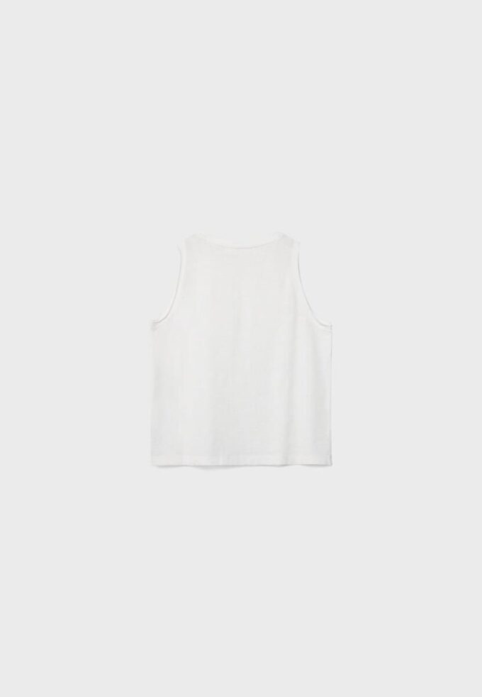Ärmelloses T-Shirt mit Nietenstickerei