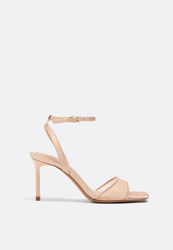Sandalen mit Mesh-Stilettoabsatz