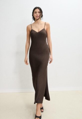 Satin-Midi-Kleid